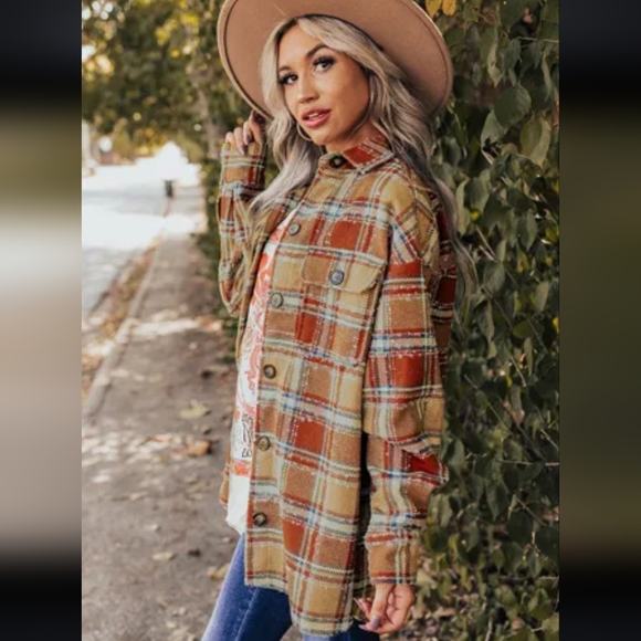 Last one New Oversized plaid shacket - Picture 3 of 15